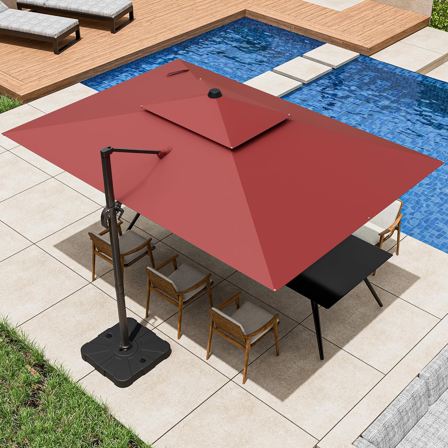 9x12FT Cantilever Patio Umbrella for Garden and Deck Use