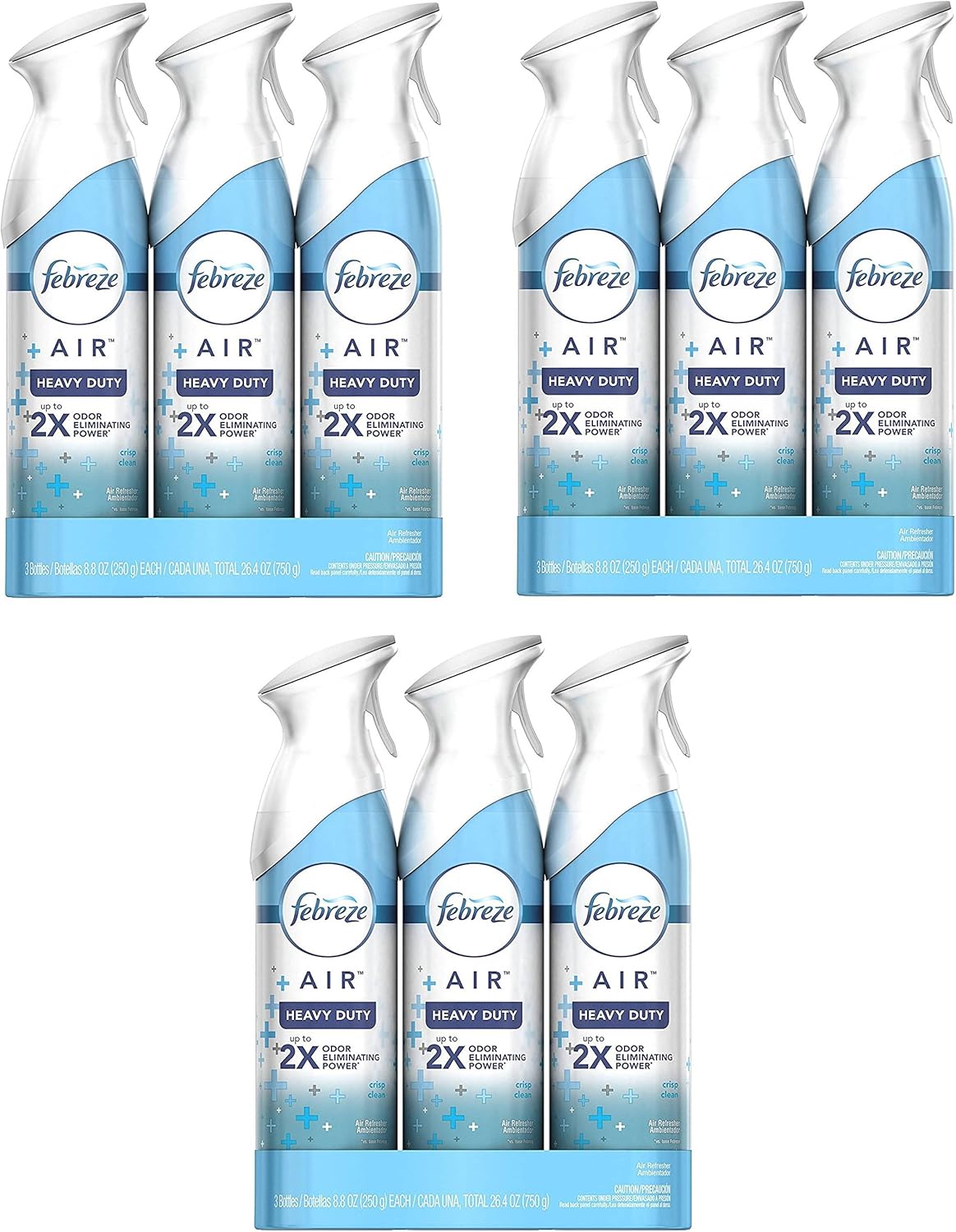 Febreze Crisp Clean Air Freshener Heavy Duty for Odor Elimination