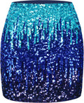 MANER Women's Sequin Skirt Sparkle Stretchy Bodycon Mini Skirt