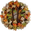 Autumn Front Door Wreath - Mustard Brown Fall Monogram Wreath
