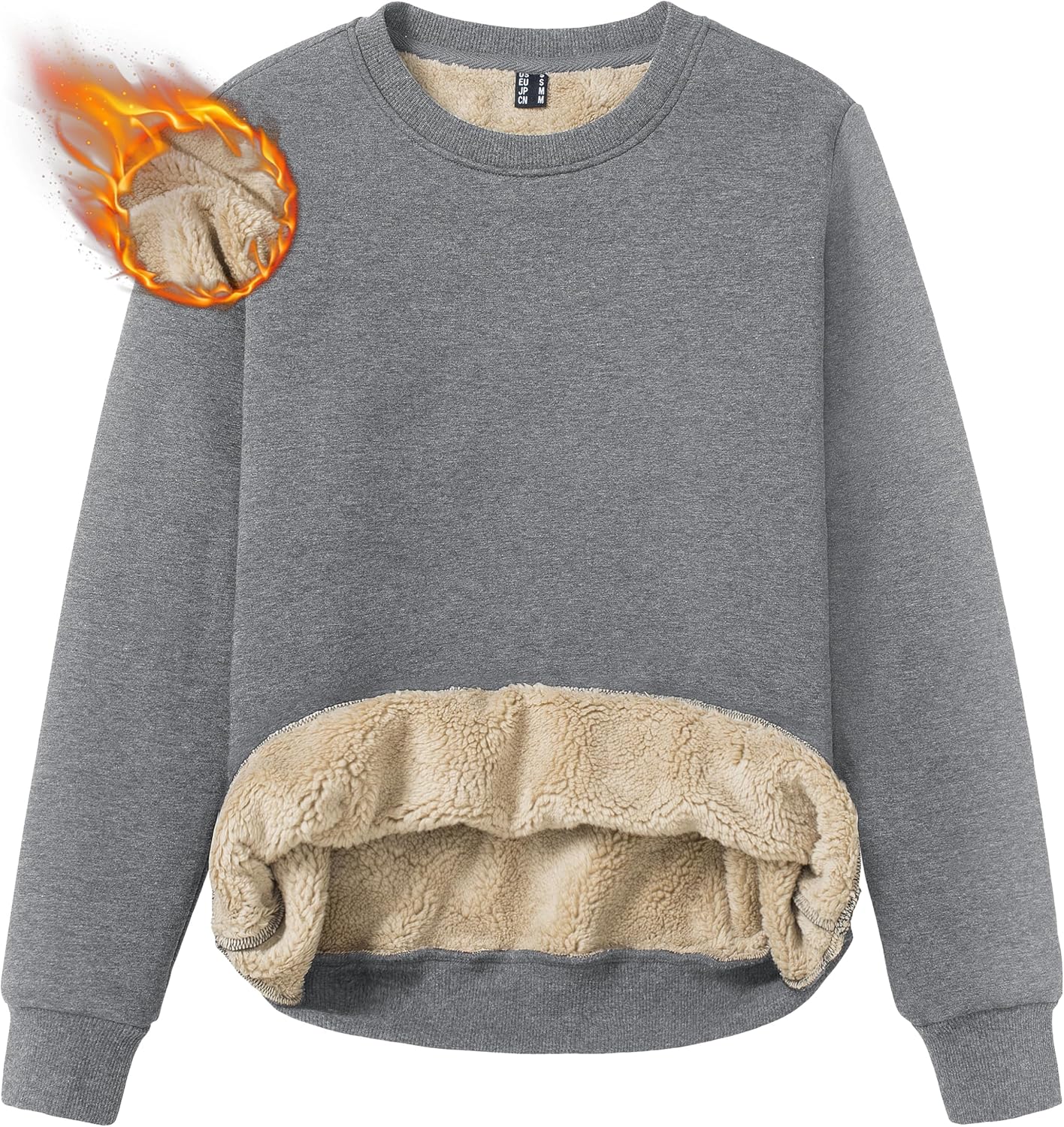 TACVASEN Women's Fleece Lined Crewneck Sweatshirt for Winter