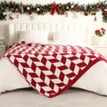 Snuggle Sac Christmas Red Blanket - Super Soft Cozy Knit Fuzzy
