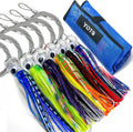 YOTO Trolling Lure Kit for Deep Sea Fishing - 6.5/9 in Squid Lures