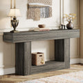 63 in Farmhouse Console Table - Narrow Two-Tier Sofa Table