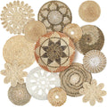 15 Pcs Boho Wall Basket Decor Handcrafted Seagrass Woven Art