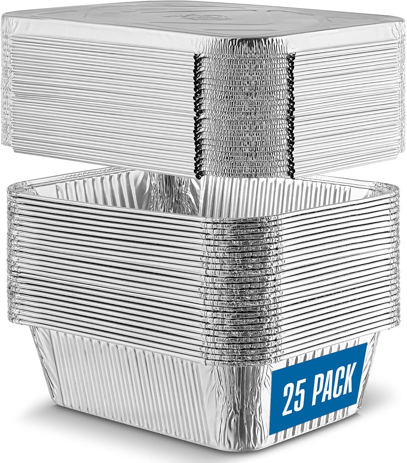 Heavy Duty Aluminum Pans 25 Pack for Baking and Cooking Needs