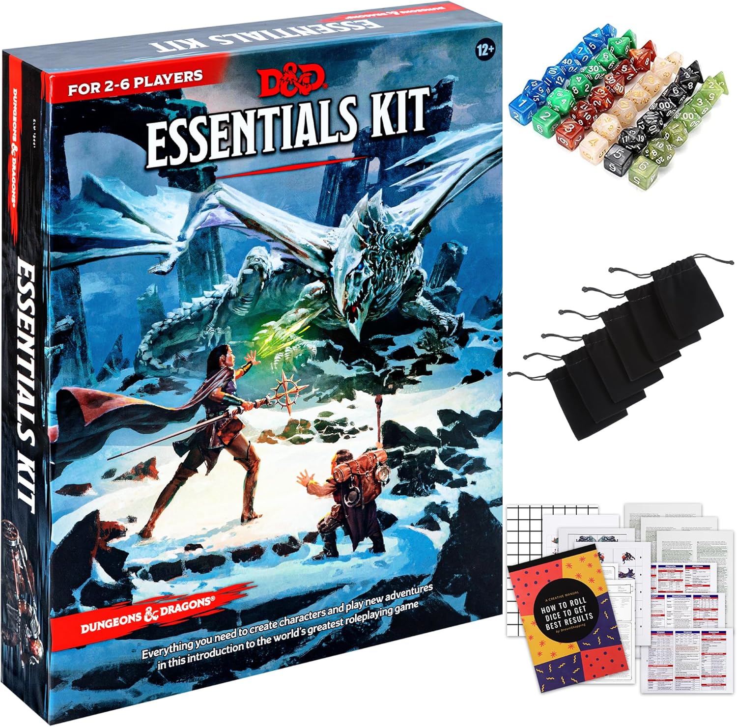 Dungeons and Dragons Essentials Kit with Dice Sets and More