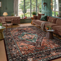 Washable Non-Slip 5x7 Vintage Rug - Distressed Charm!