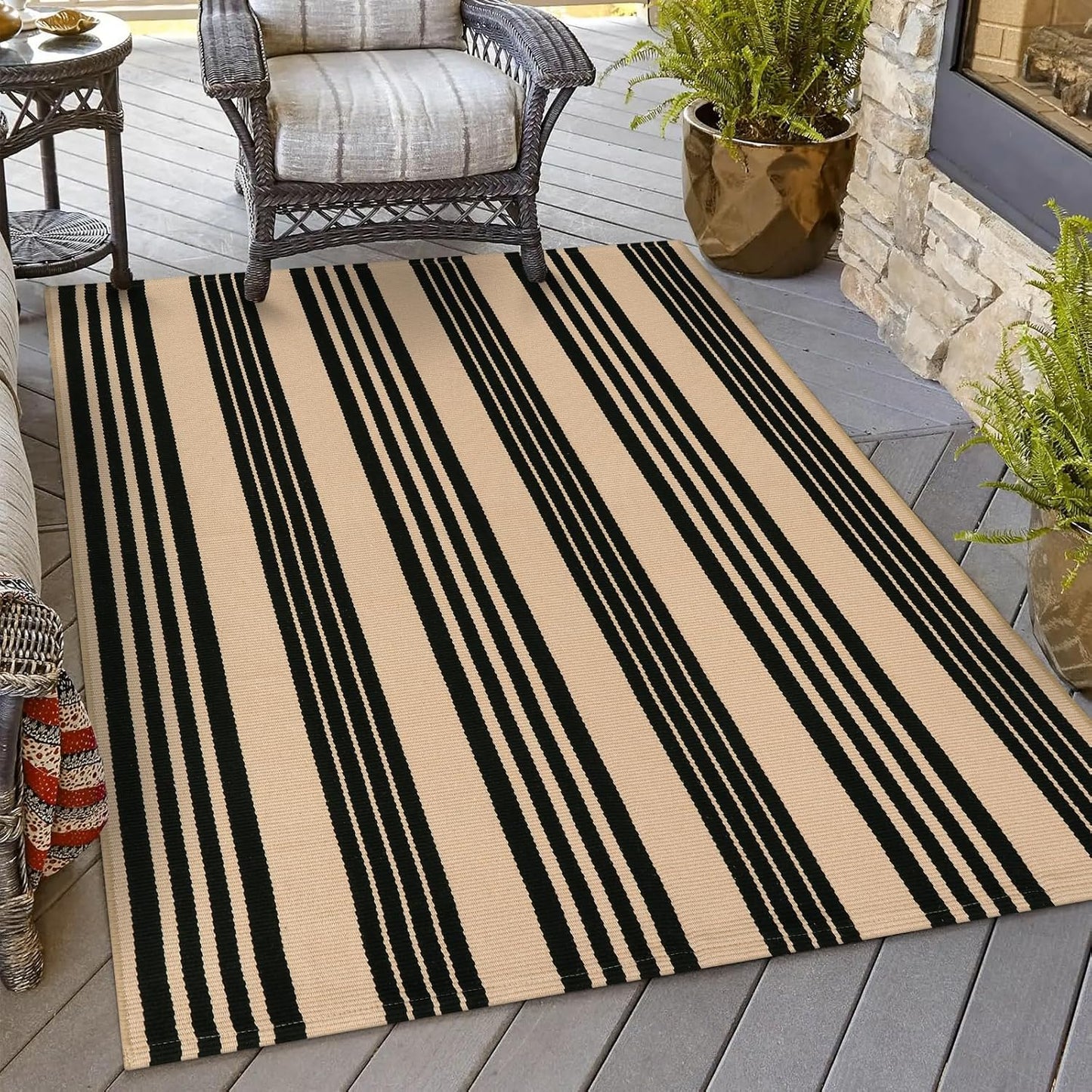 OJIA Outdoor Area Rugs 4ftx6ft for Stylish Indoor and Outdoor Use