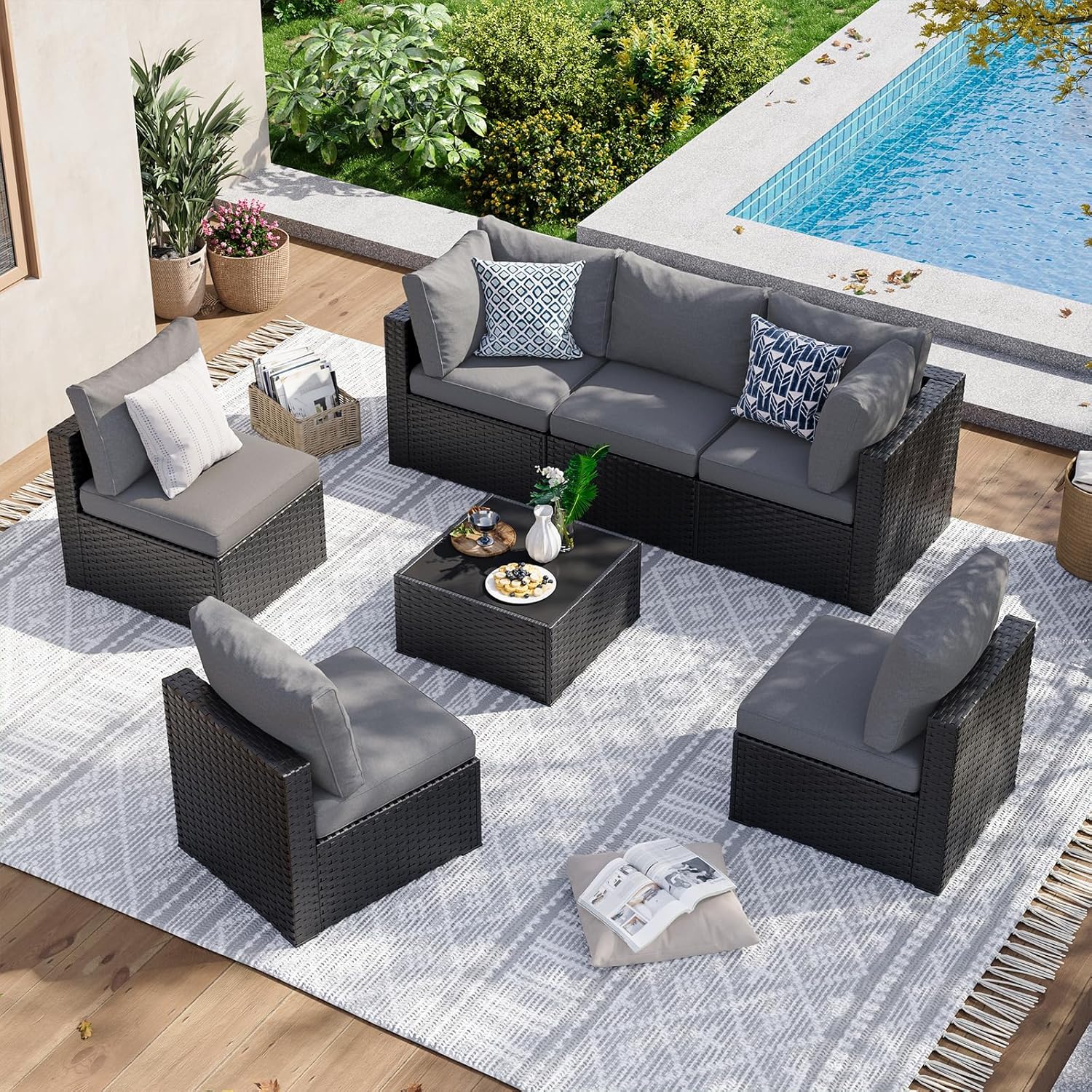 Aoxun 7 Piece Patio Furniture Set for Ultimate Outdoor Comfort