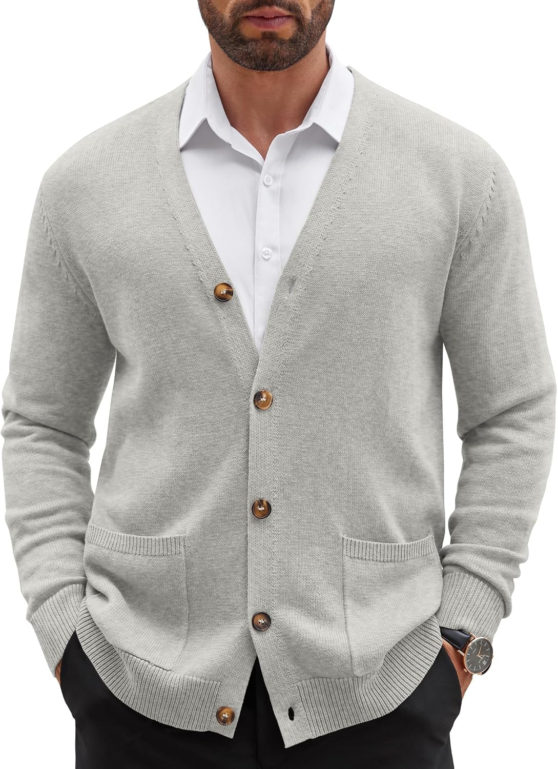 COOFANDY Men's Cardigan Sweater for Casual Style and Comfort