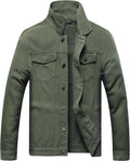 Men's Stretch Slim Fit Denim Jacket - Classic Ripped Trucker