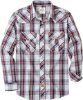 Dubinik Pearl Snap Shirt for Men - Classic Western Plaid Long Sleeve