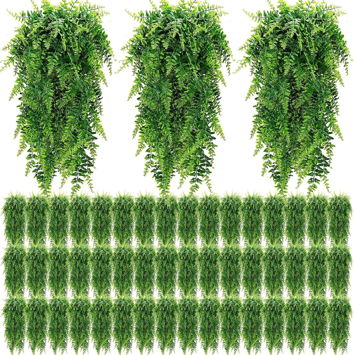 Geosar 96 Pcs Artificial Hanging Plants for Indoor Outdoor Decor
