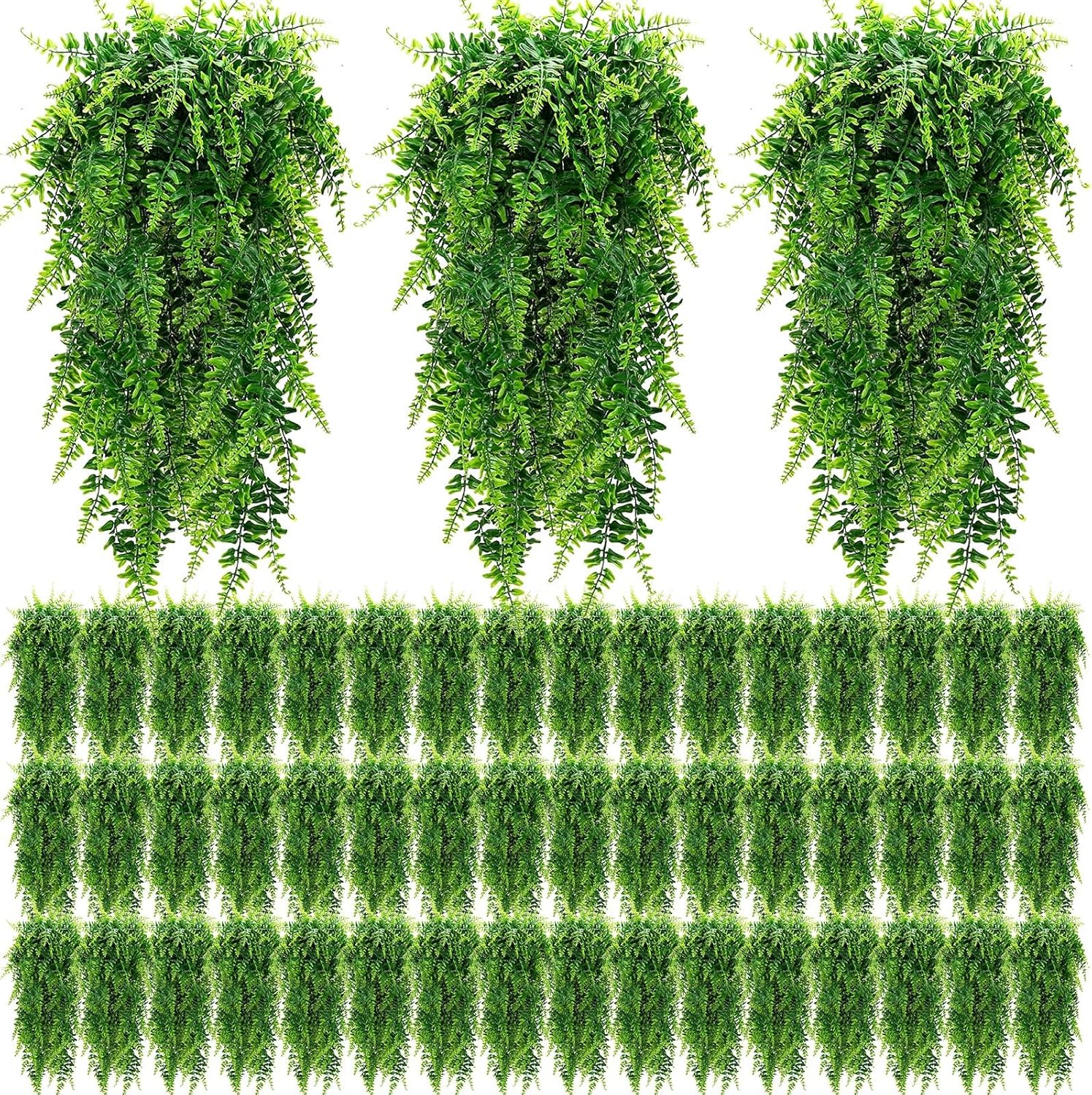 Geosar 96 Pcs Artificial Hanging Plants for Indoor Outdoor Decor