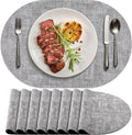 Placemats for Dining Table Set of 8 Non-Slip Heat Resistant Leather