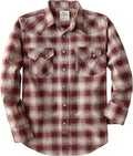 Dubinik Flannel Shirt for Men Long Sleeve Casual Snap Button - Cozy