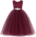Adorable Satin Dress for Flower Girls with Elegant V-Back
