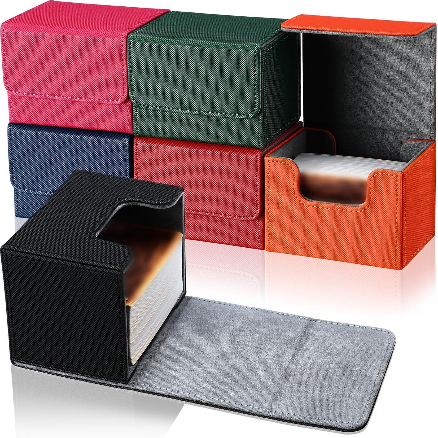 Yookeer 6 Pack Leather Deck Cases for 100+ Card Storage