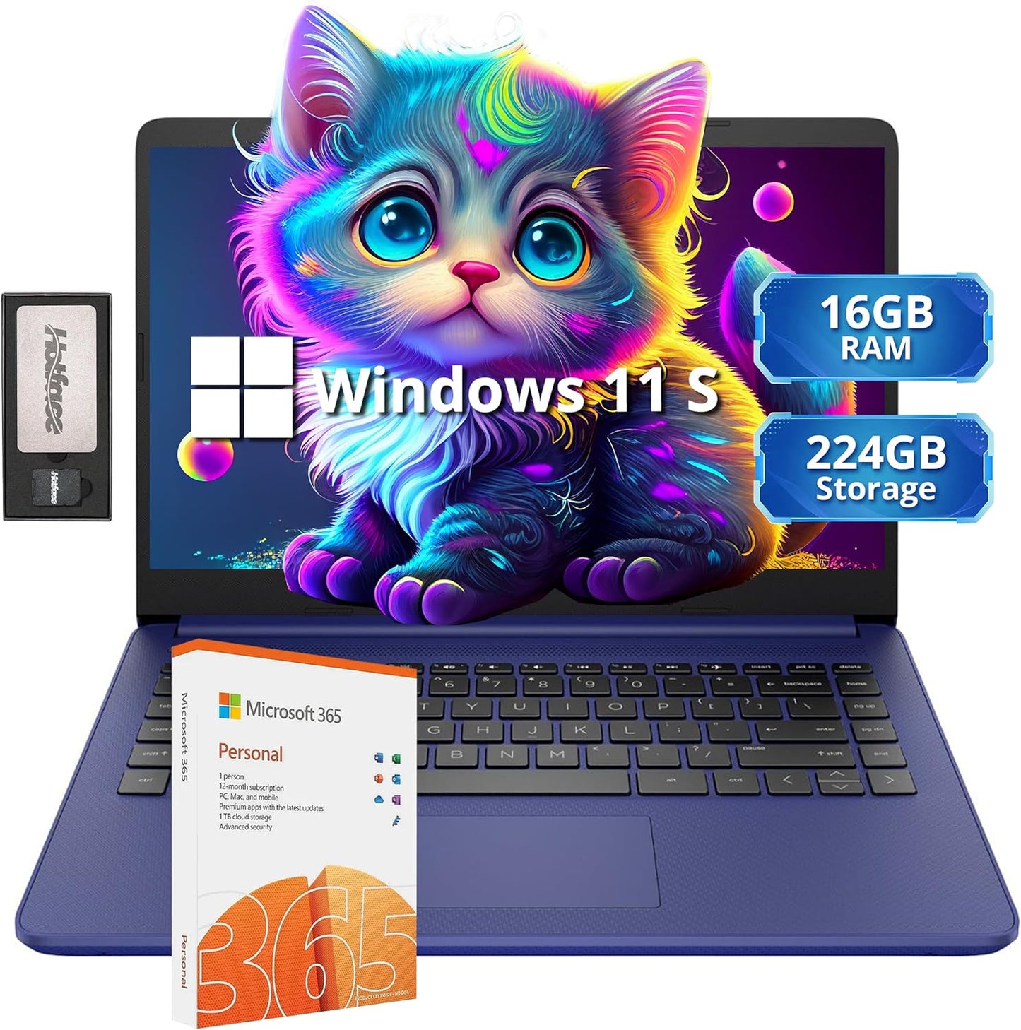 HP Stream 14 HD Lightweight Laptop with 16GB RAM and 224GB Storage