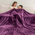 Oversized King Family Blanket 120x120 in Eggplant - VelvetLoft Cozy