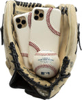 Baseball Phone Case for iPhone 13 - Genuine Leather, Red Stitching