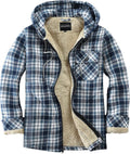 Elesuit Men's Fleece Flannel Hoodie with Full Zip for Winter Warmth
