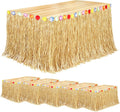 Luau Grass Table Skirt Natural 6 Pack 9 ft x 29.5 in - Tropical Table