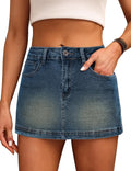 Denim Skort for Women High Waist Mini Skirt - Stylish Stretch Fit