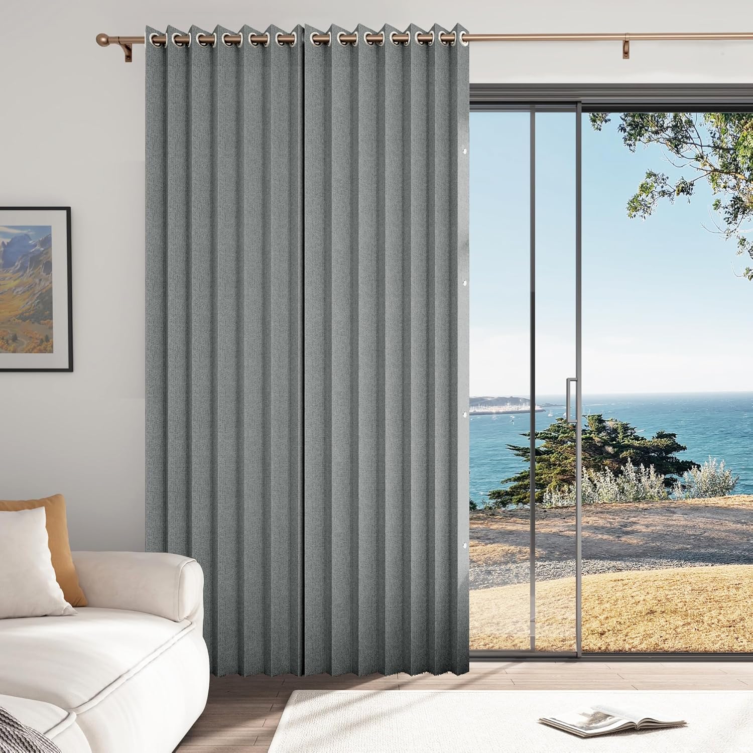1 Panel Room Divider Privacy Curtains for Sliding Glass Door