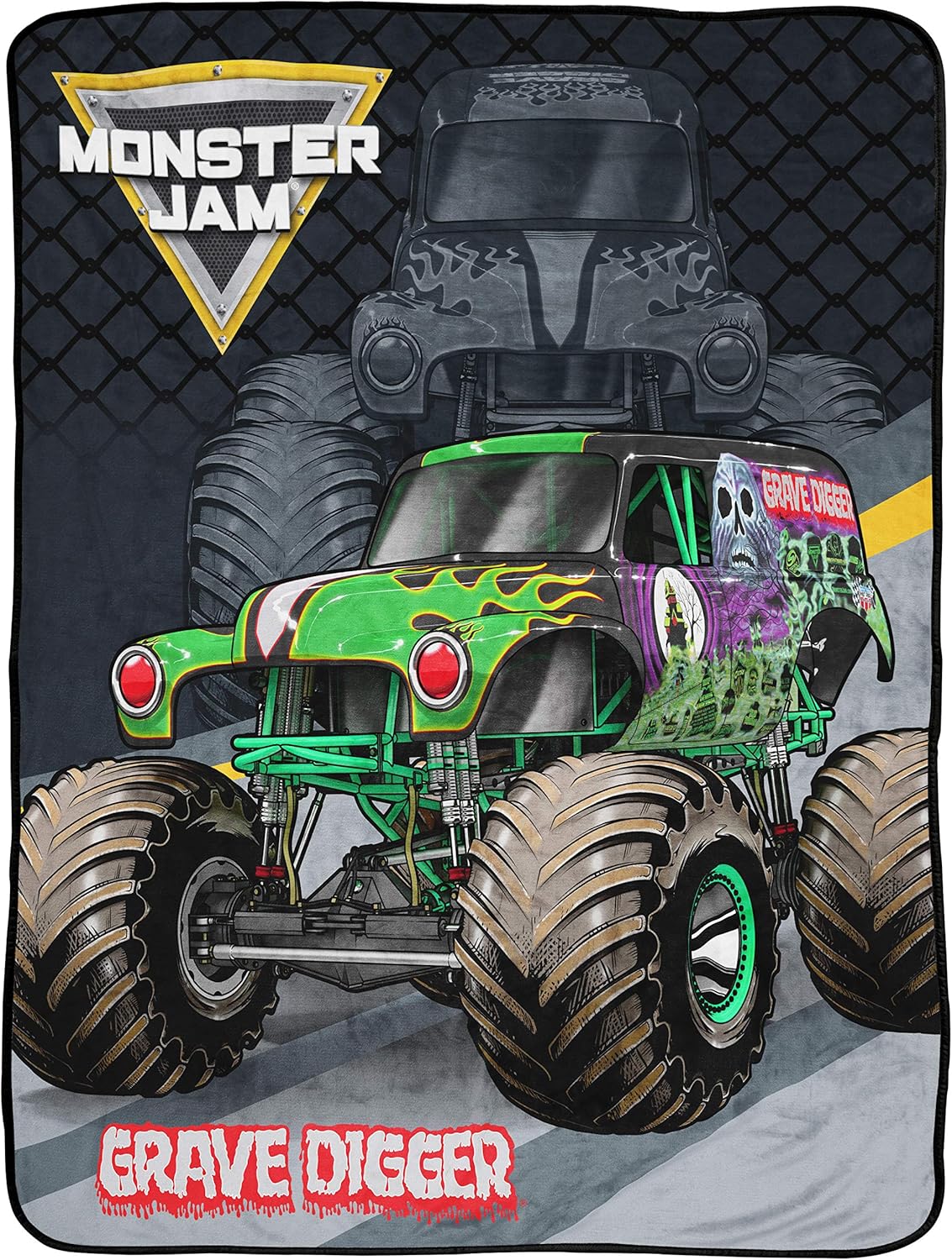 Jay Franco Plush Throw Blanket for Kids - Cozy Monster Jam Design