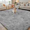5x8 Feet Grey Fluffy Shag Area Rugs for Living Room Comfort