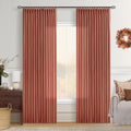 Terracotta Linen Curtains Pinch Pleated 84 in 2 Panels - Soft Light