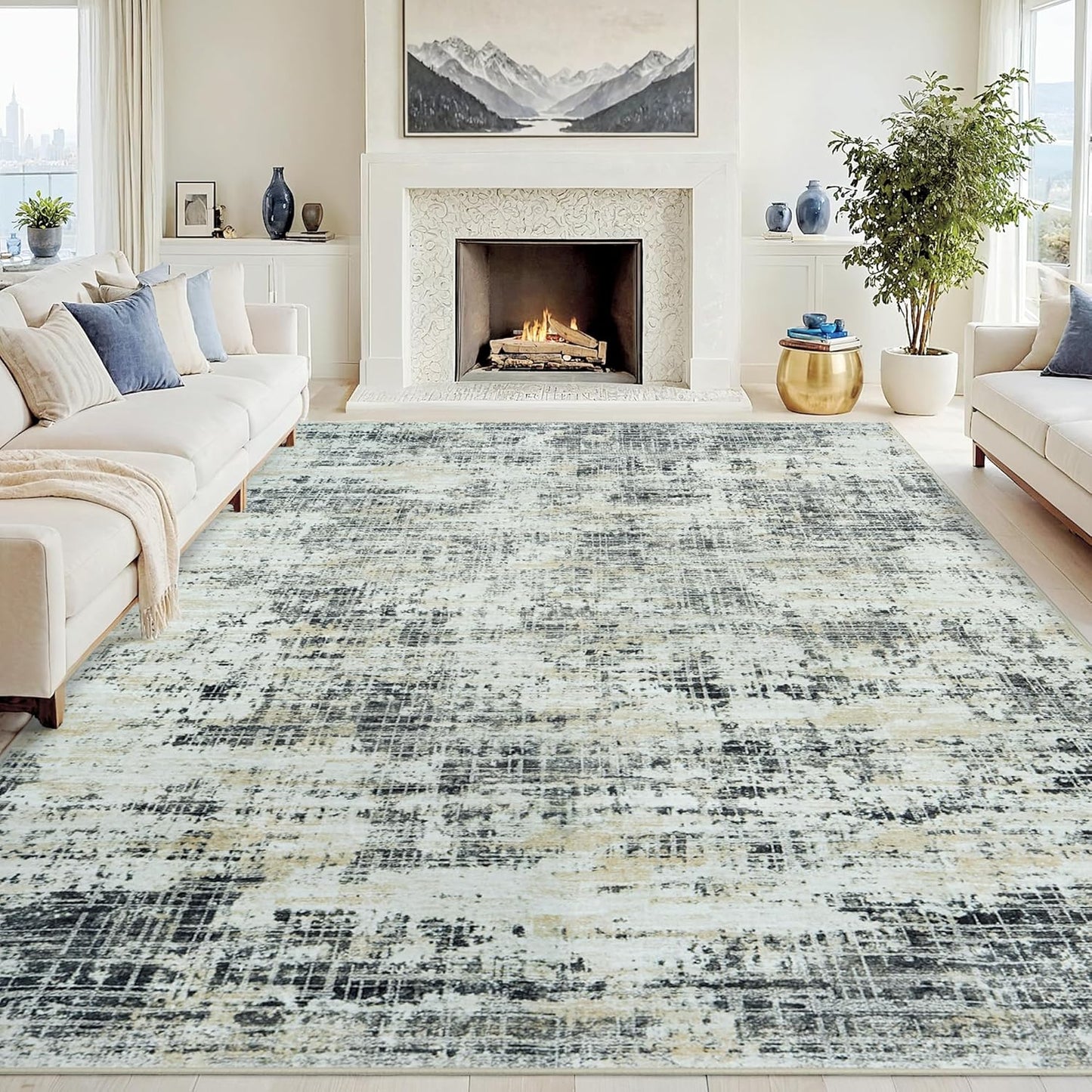 6x9 Area Rugs for Living Room: Soft Thin Non-Shedding Carpet