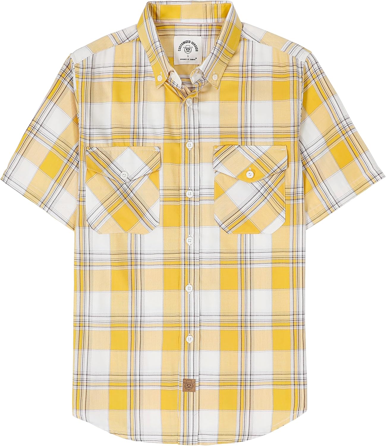 Dubinik Mens Short Sleeve Button Down Shirt for Casual Wear