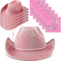 12 Pcs Sparkly Cowboy Hat Set for Adults - Party Bandanas Included