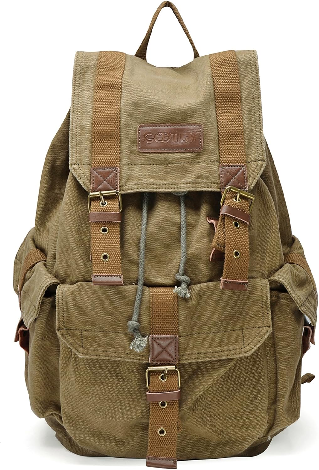 GOOTIUM High Density Thick Canvas Backpack Rucksack for Travel