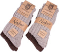 Alpaca Wool Calf Socks for Men and Women - 4 Pairs Warm Set