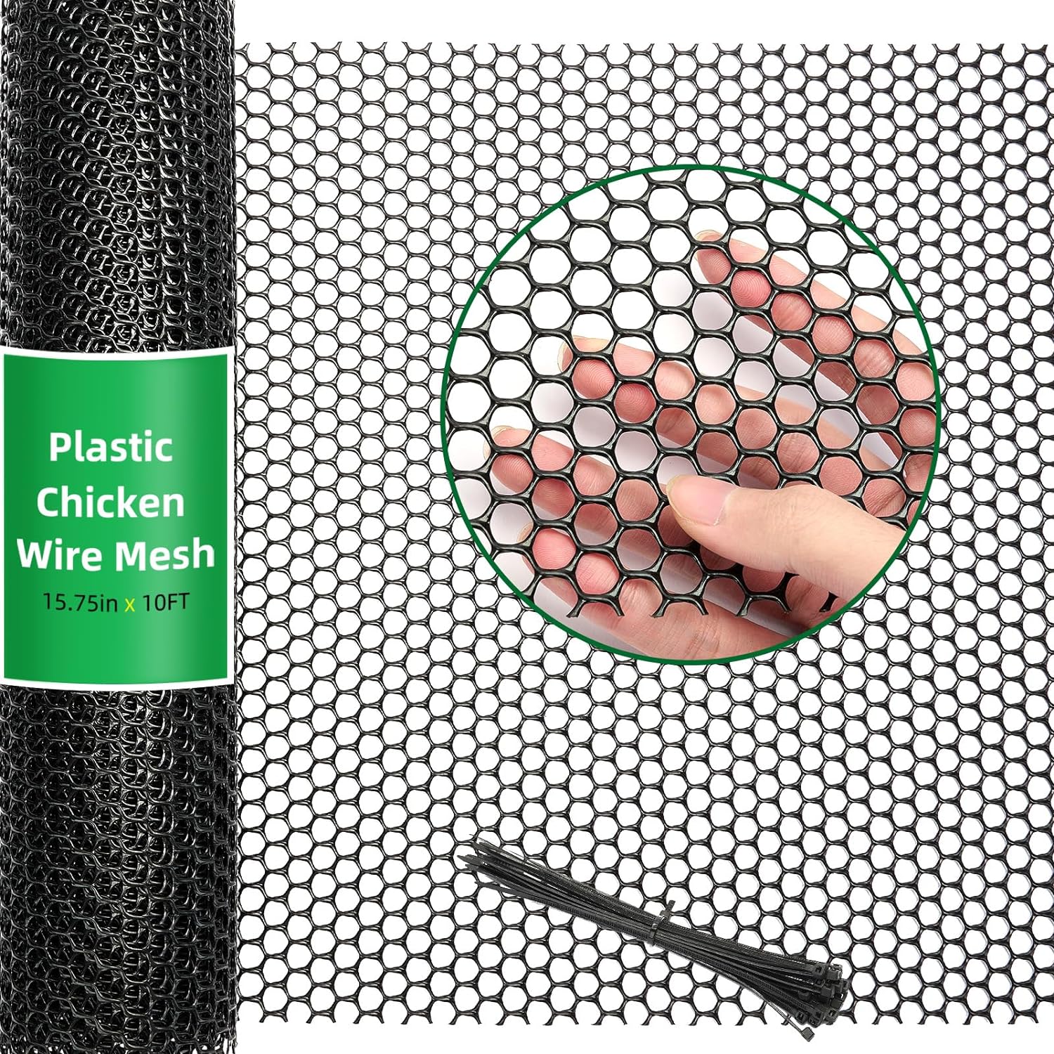 Anyrock 15.7x10FT Black Wire Mesh Fence - Versatile Barrier