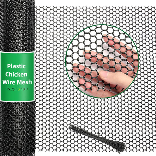 Anyrock 15.7x10FT Black Wire Mesh Fence - Versatile Barrier