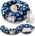 Cat Tunnel for Indoor Cats Peekaboo Cave with Dangling Balls - Cozy