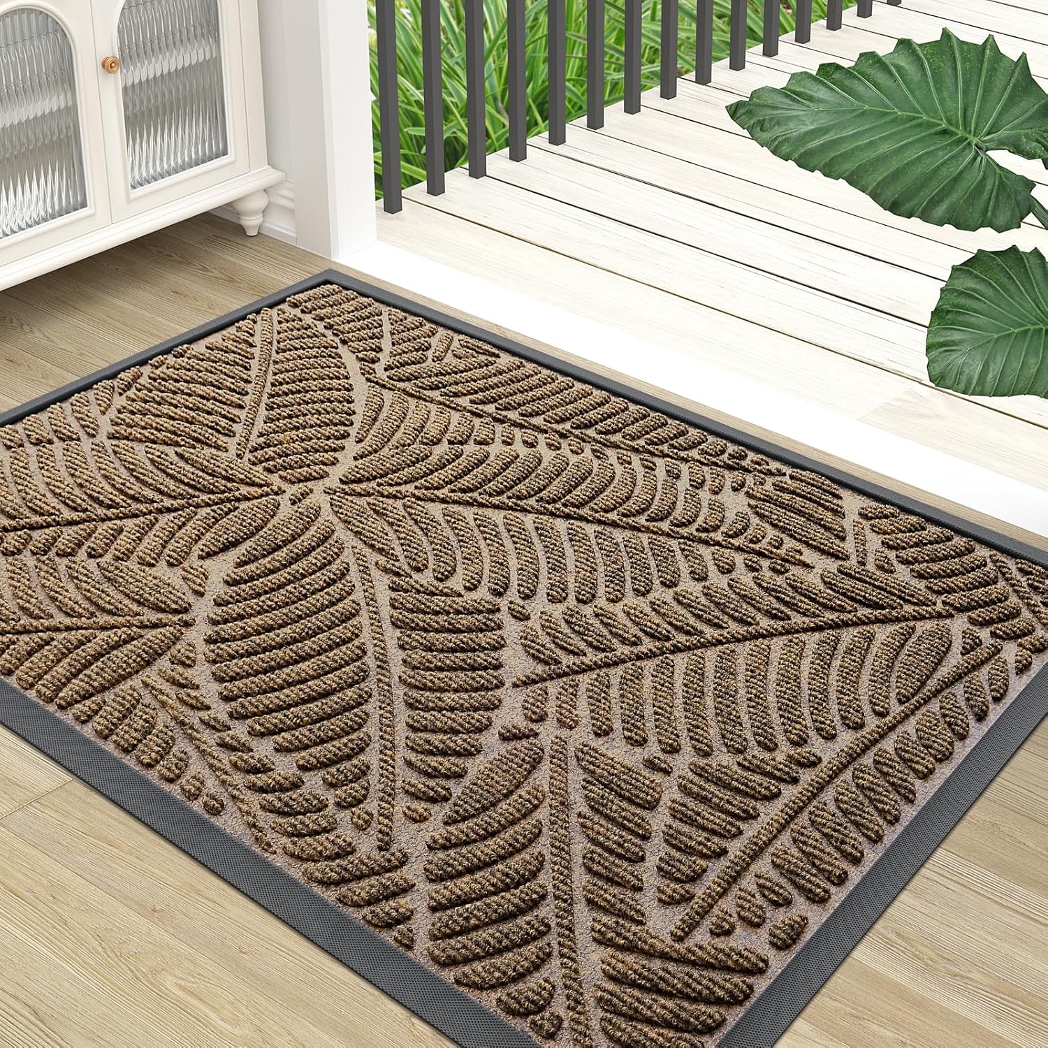 Colorxy Waterproof Doormat - Sturdy Natural Rubber Indoor Mat