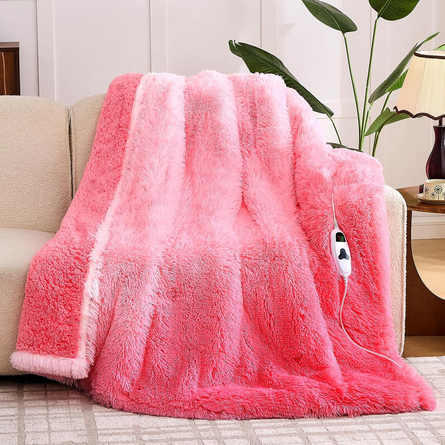 Heated Electric Blanket Twin with Soft Sherpa for Cozy Warmth