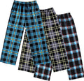 Boys Comfortable Plaid Lounge Pants Set by Ekouaer with Pockets