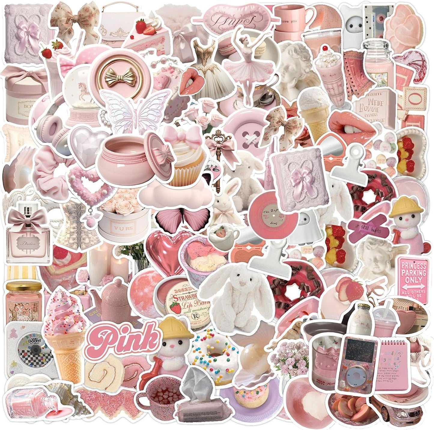 230 Cute Pink Aesthetic Stickers ABGAILZZ