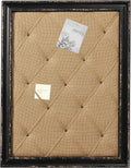 Vision Board Linen Bulletin Board Black Frame - Rustic Wall Memo Board