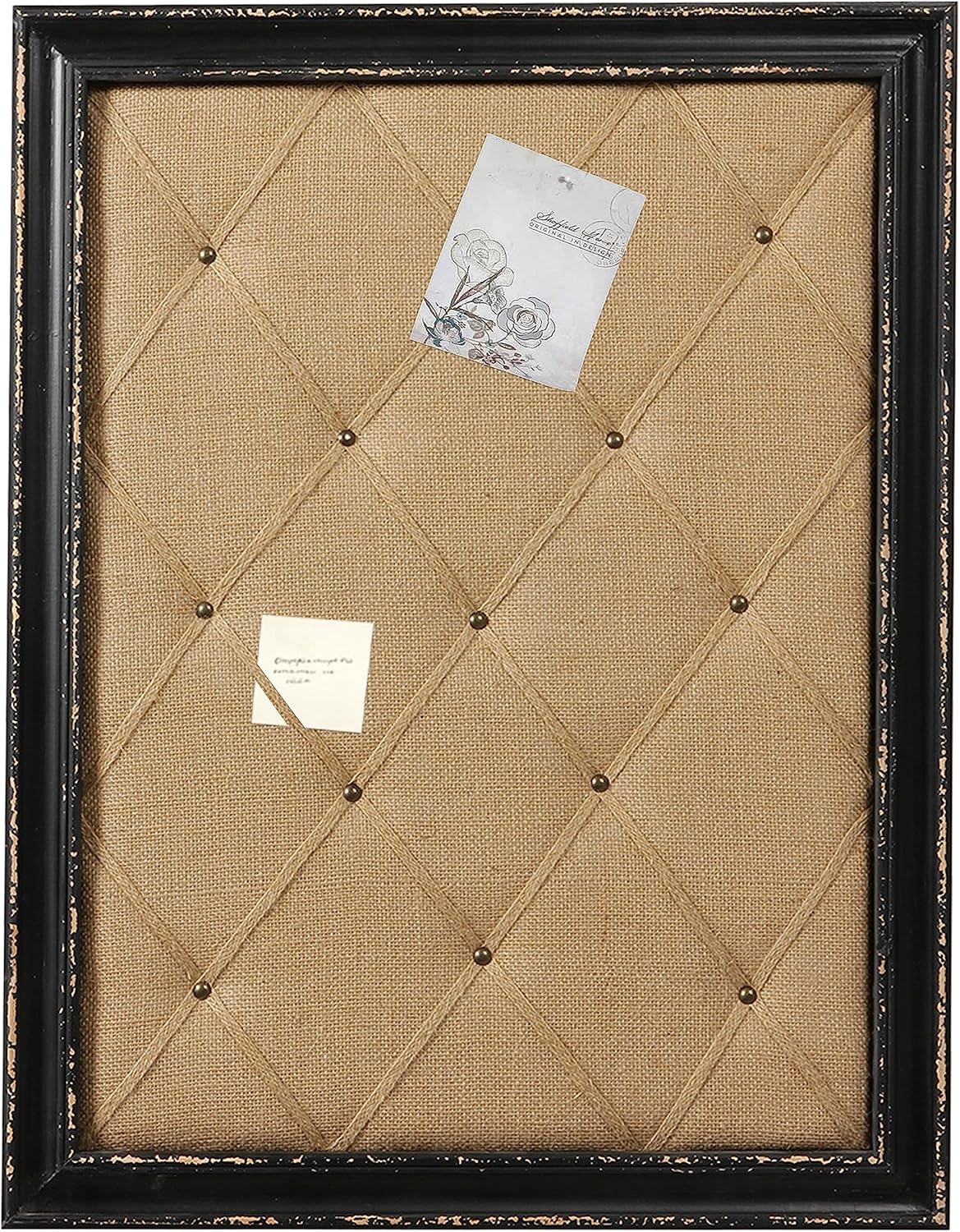 Vision Board Linen Bulletin Board with Black Frame for Home