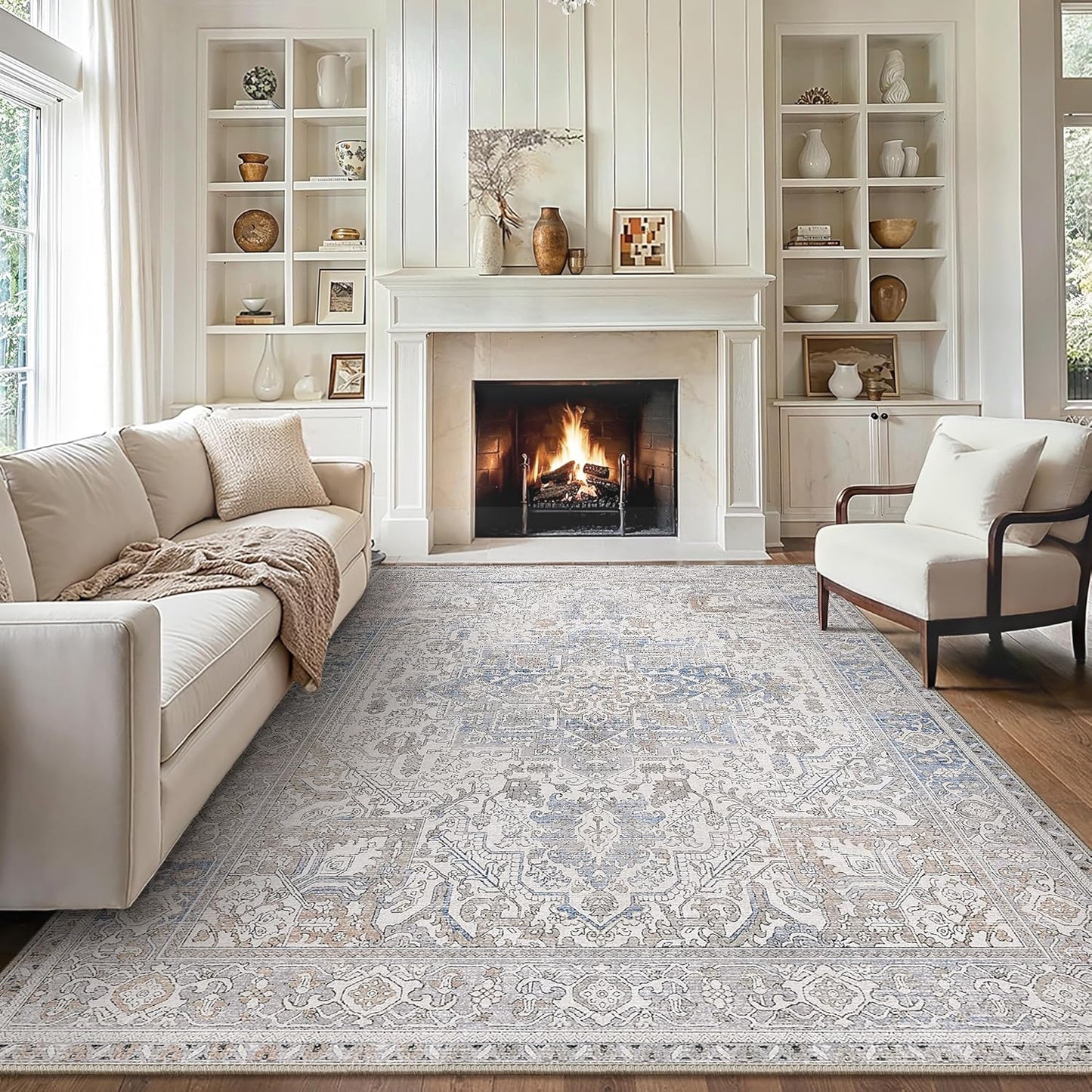 GENIMO 8x10 Area Rugs for Living Room, Vintage Non Slip Design