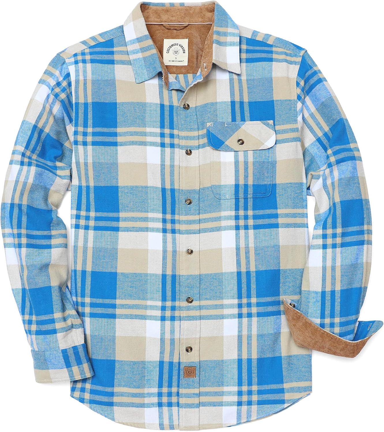 Dubinik Mens Flannel Shirts Long Sleeve Casual Button Down Style