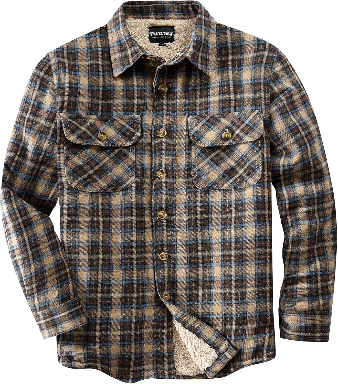 Men's Sherpa Lined Flannel Shirt Jacket for Comfort and Style